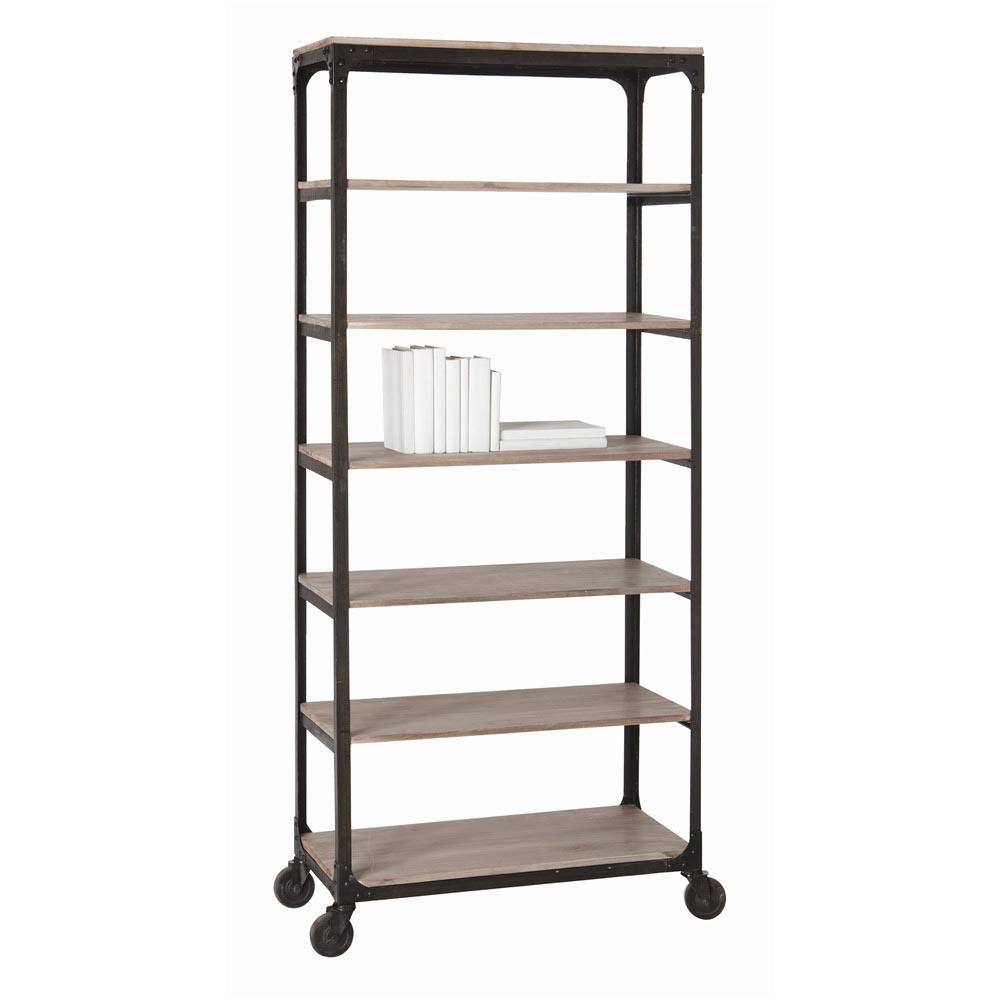 Faust Iron/Wood Rolling Shelving Unit : 2Z545  Power Design Resources