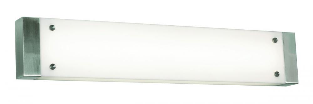 Avanti - Vanity Light Fixture - 27.5&#39;&#39; - Satin Nickel - White Acrylic Shade