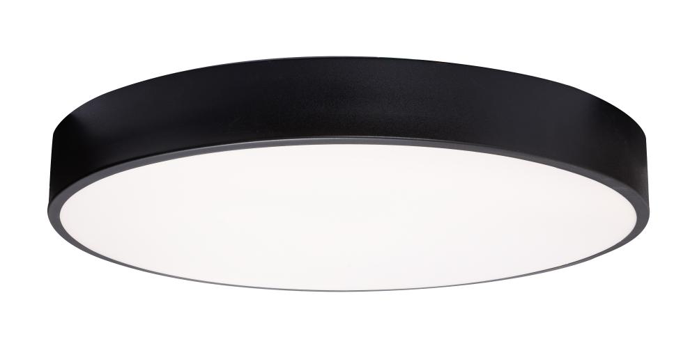 Bailey 19&#39;&#39; LED Flush Mount,120-277V,30W,5 CCT,BK