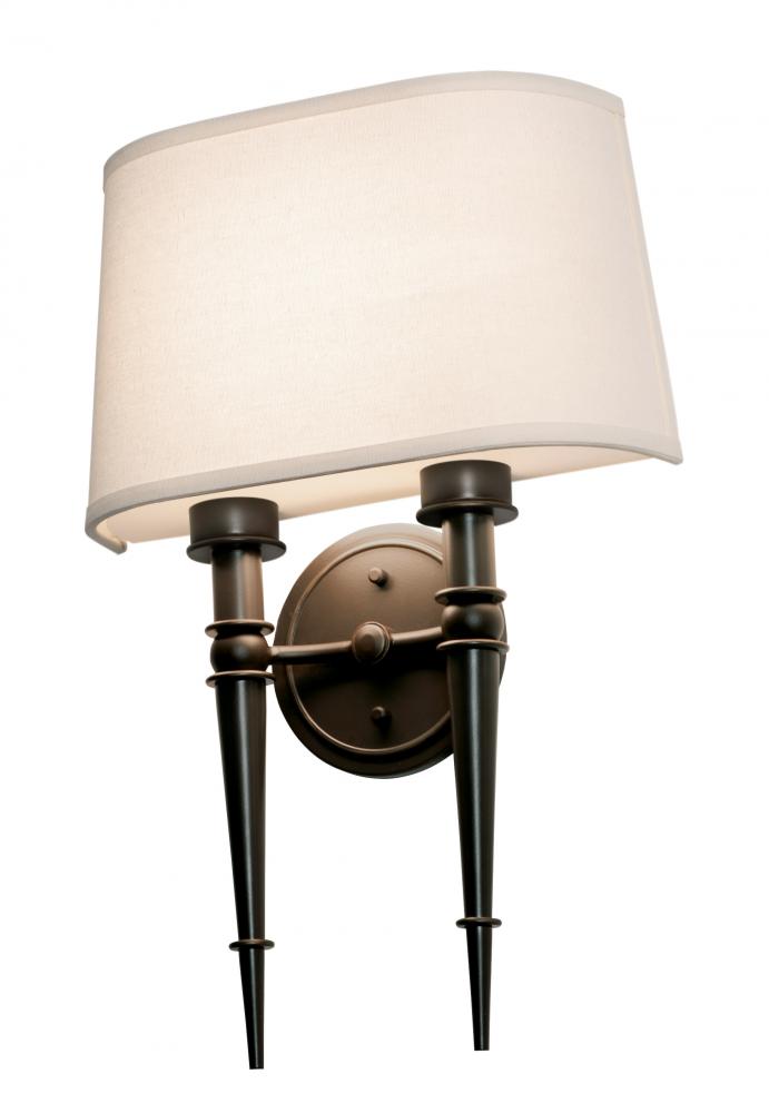 Montrose 13&#39;&#39; LED Sconce - Oil Rubbed Bronze Finish - Cream Linen