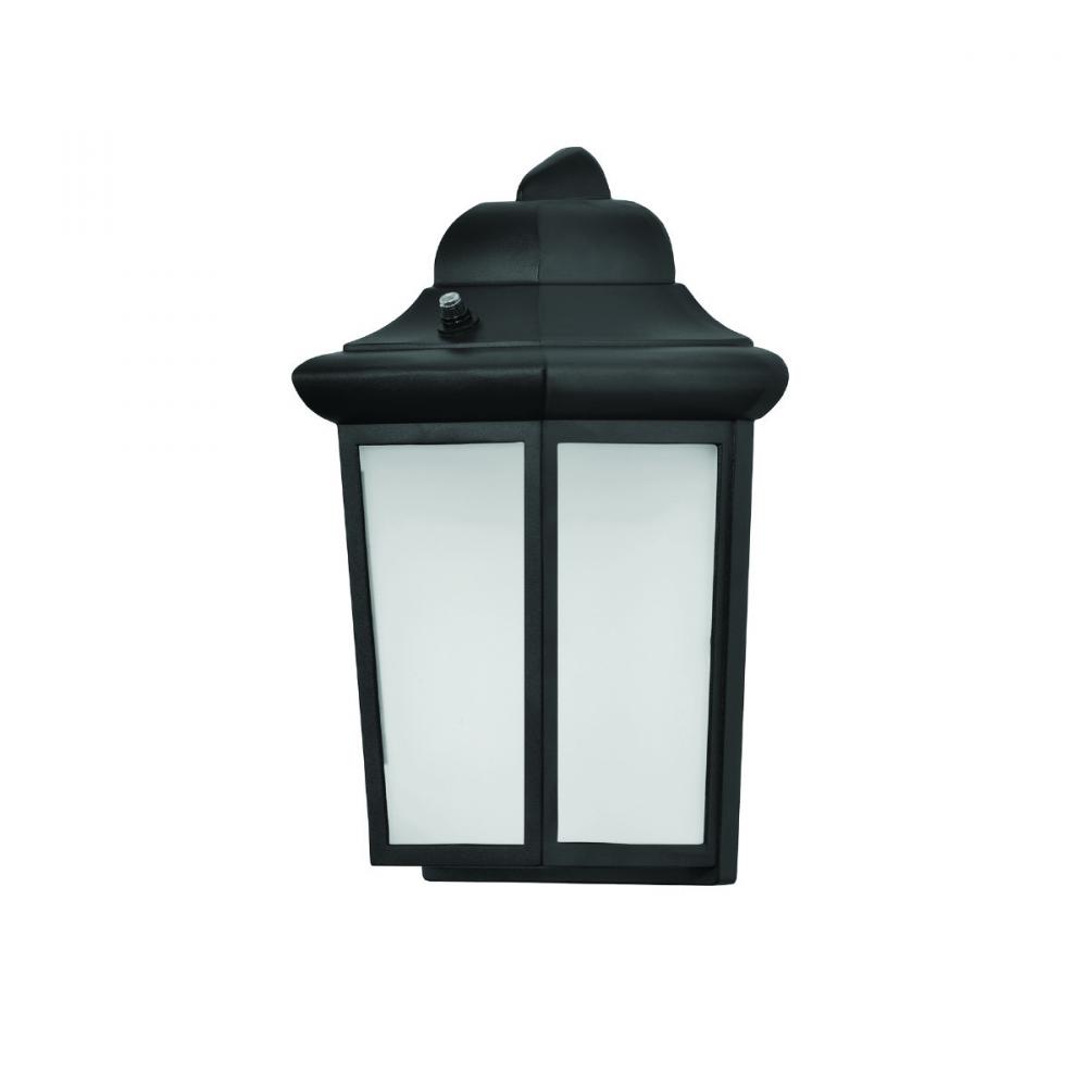 Patriot - Outdoor Light Fixture - Black Finish - White Glass Shade