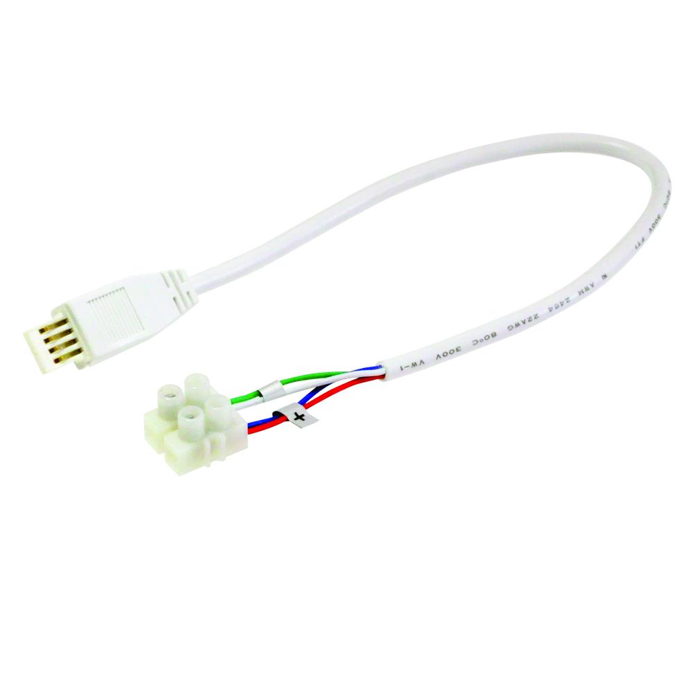 72&#34; Power Line Cable Interconnector with Terminal Block for Lightbar Silk, White