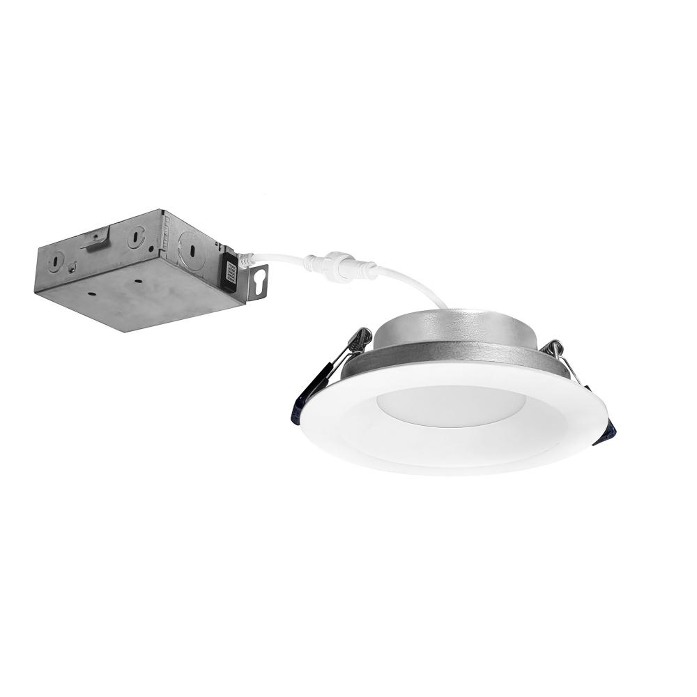 4&#34; Contractor Series Can-less LED Downlight with Deep Reflector, Selectable CCT, Matte Powder