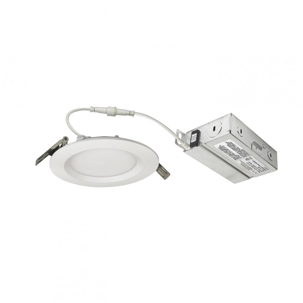 4&#34; E-Series FLIN Round LED Downlight with Selectable CCT (30K/40K/50K), 900lm / 10.5W, Matte