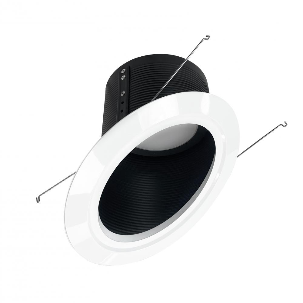 6&#34; Super Sloped LED Retrofit Baffle, 1200lm / 16W, 2700K, Black Baffle / White Flange