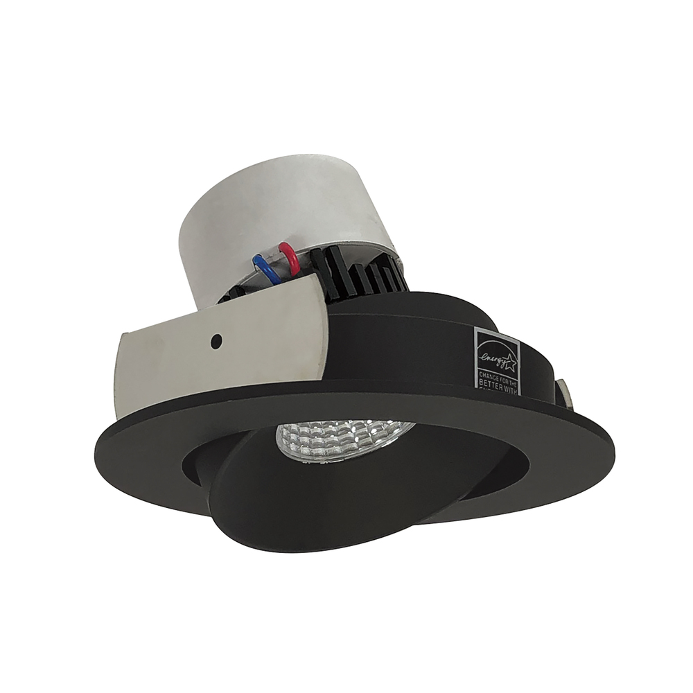 4&#34; Pearl LED Round Adjustable Cone Retrofit, 1000lm / 12W, 2700K, Black Reflector / Black Flange