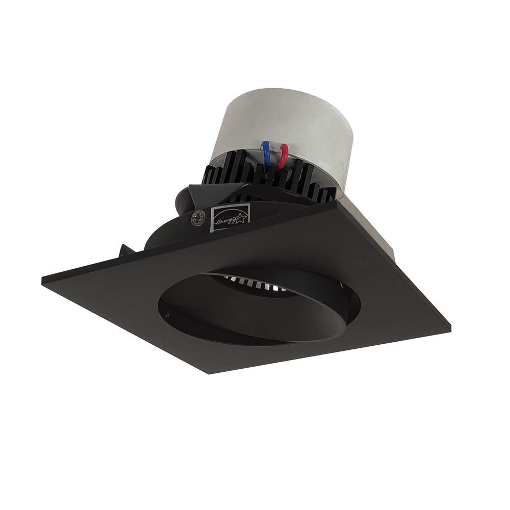4&#34; Pearl LED Square Adjustable Cone Retrofit, 1000lm / 12W, 2700K, Black Reflector / Black