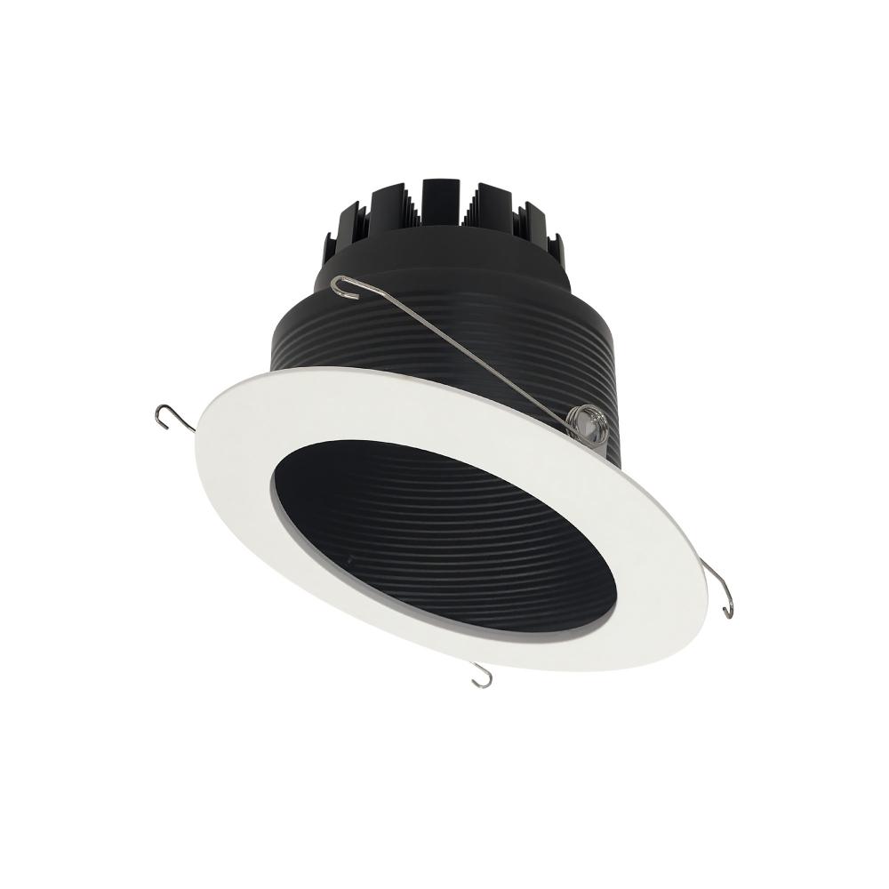 6&#34; Marquise III Round Slope Baffle, 900lm, 2700K, Flood Optic, Black Baffle/White Flange