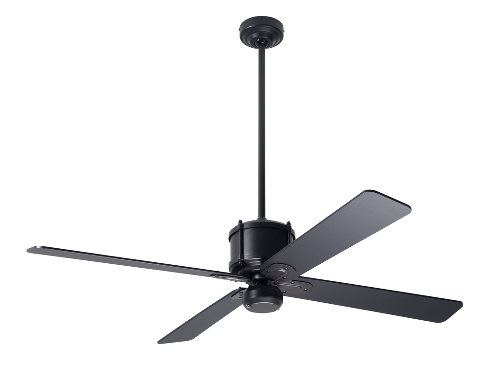 Industry DC Fan; Dark Bronze Finish; 50&#34; Black Blades; No Light; Wall/Remote Combo Control