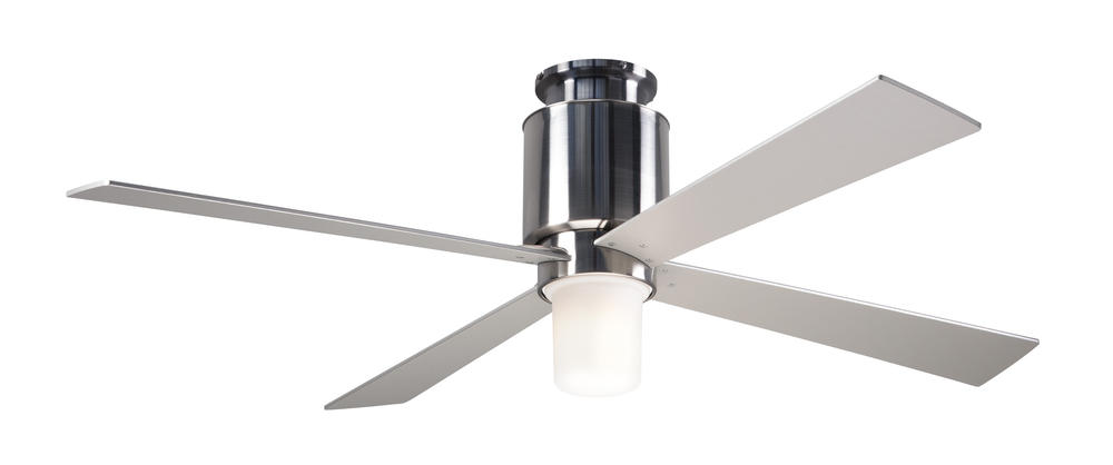 Lapa Flush Fan; Bright Nickel Finish; 50&#34; Black Blades; 17W LED; Fan Speed and Light Control (3-