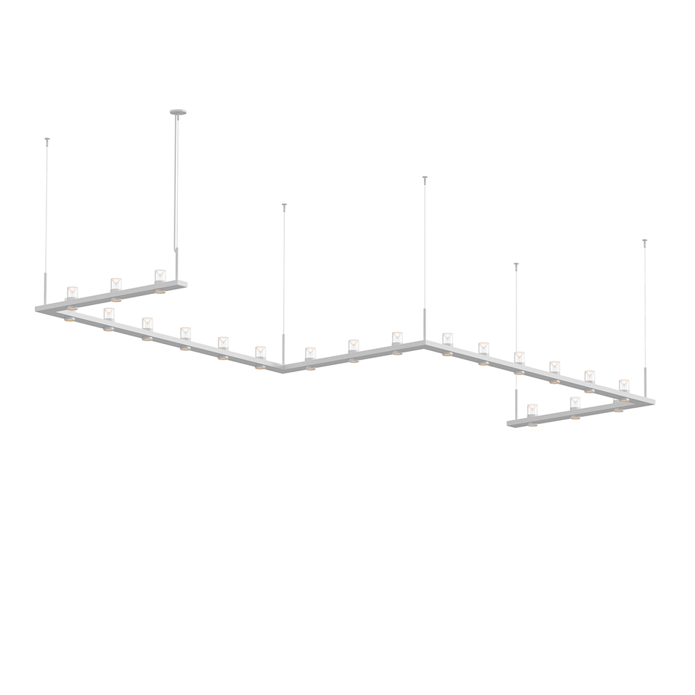 4&#39; x 16&#39; Zig-Zag LED Pendant with Clear w/Cone Uplight Trim