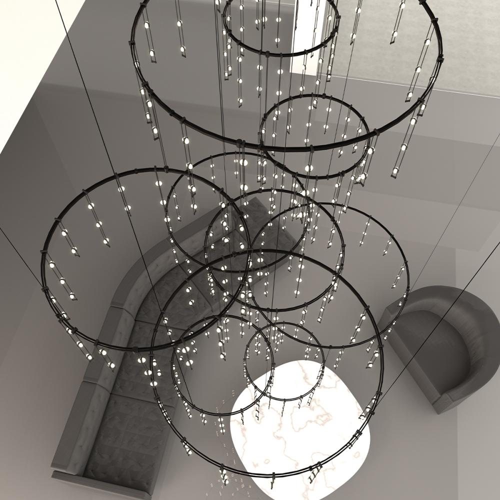 Offset Ring Vertical Matrix with Ladder Light Luminaires