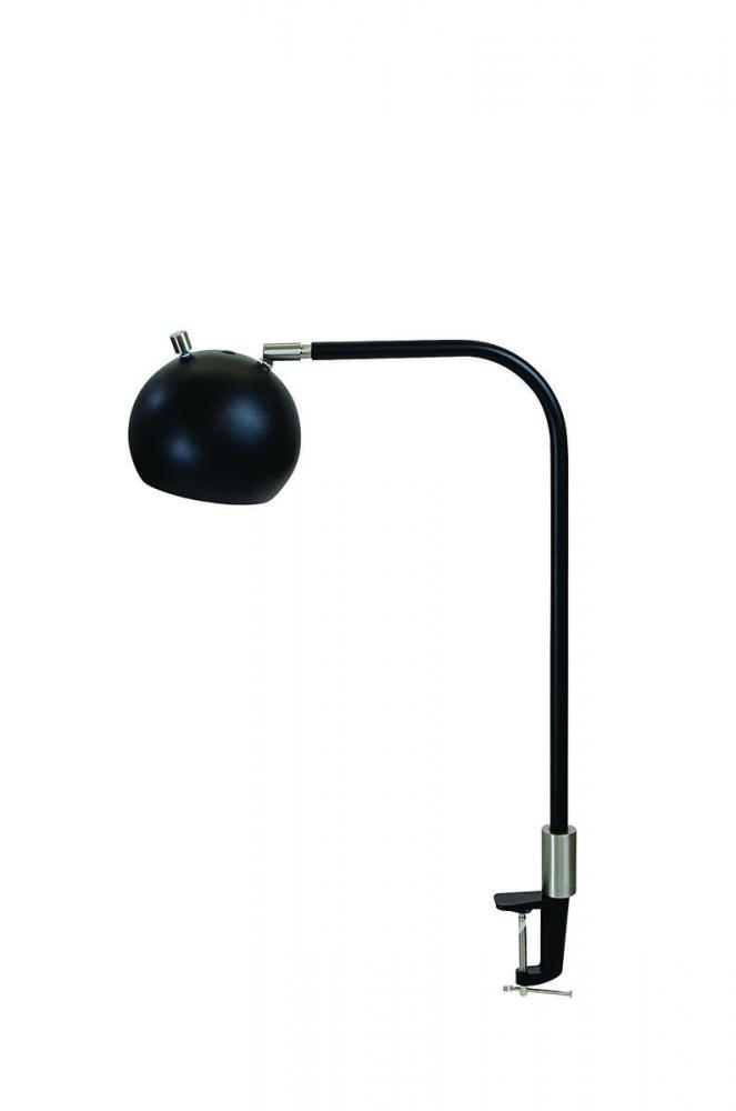 Aria Clip On Table Lamp Round Globe Black/Satin Nickel