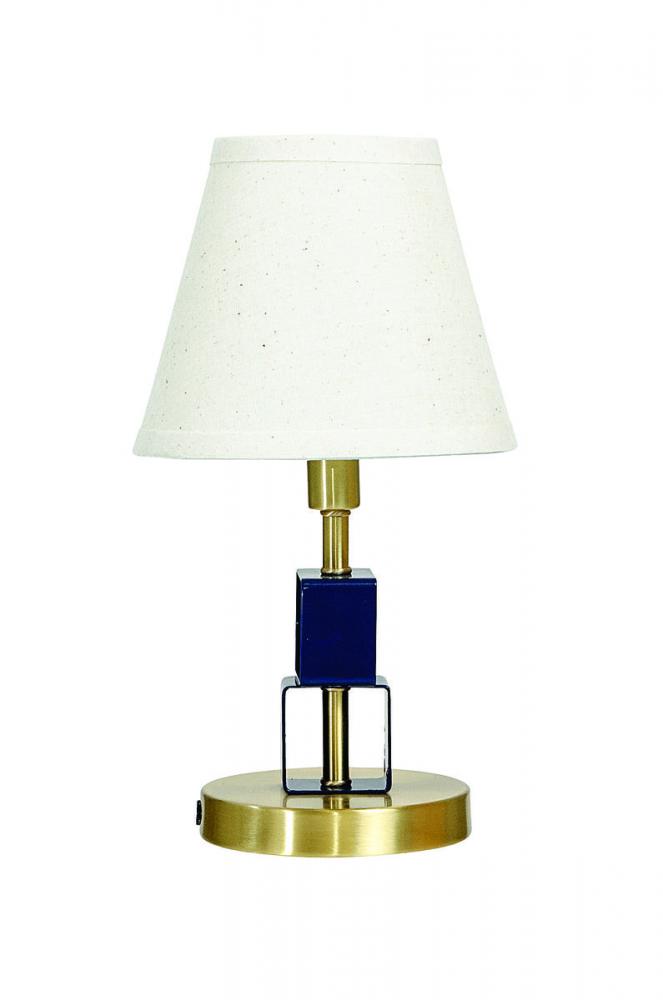Bryson Mini Satin Brass and Navy Blue Accent Lamp