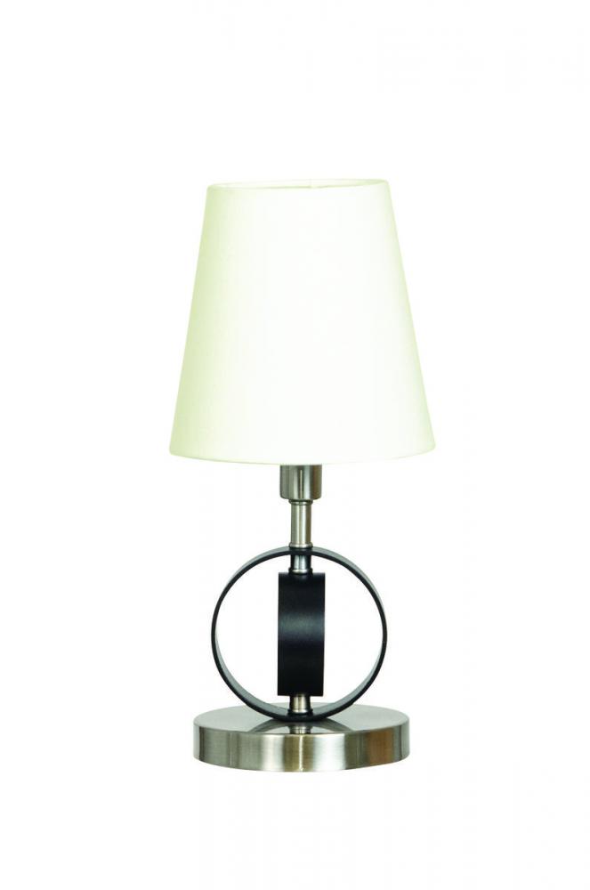 Bryson Mini 4&#34; Ring Satin Nickel with Black Rings Accent Lamp