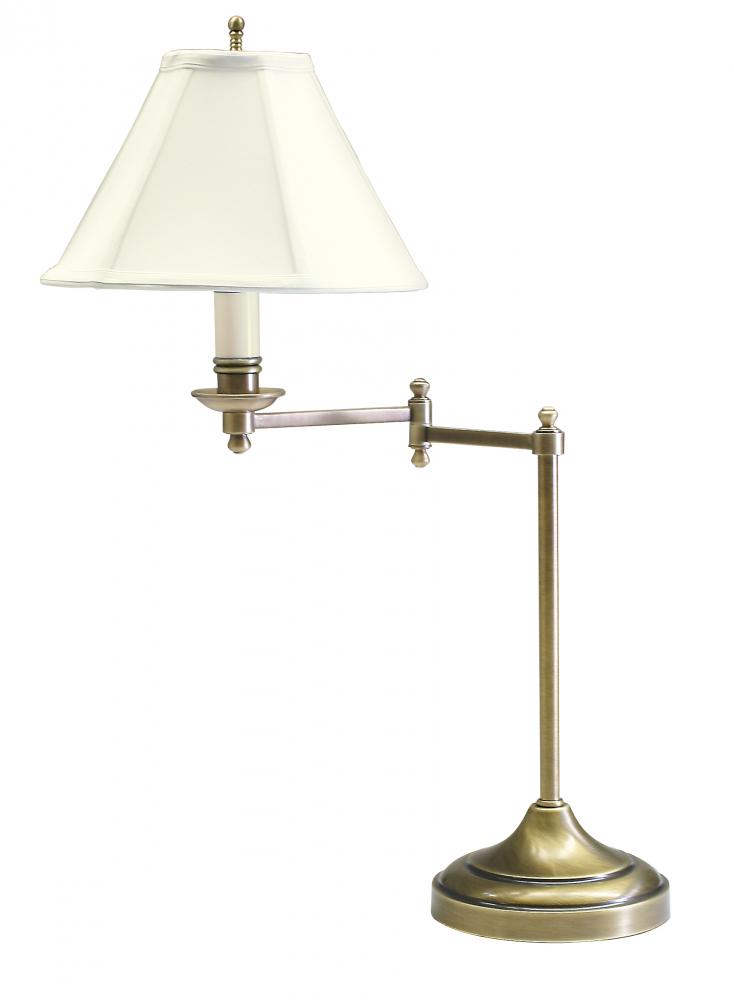 Club 25&#34; Antique Brass Table Lamps with Swing Arm