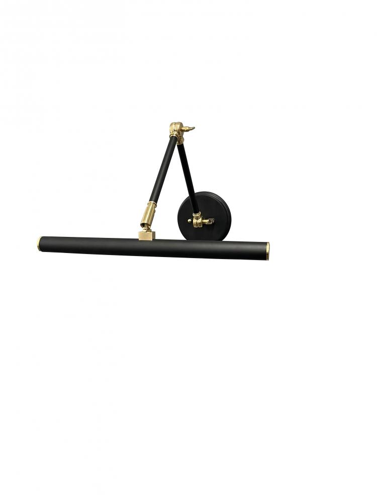 Direct Wire 14&#34; Amelia Black/Polished Brass Plug-In Picture Lights