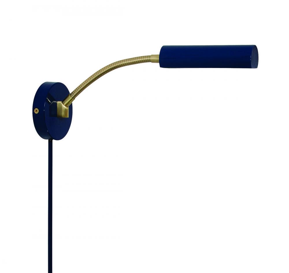 Fusion Flex Wall Swing Lamp Navy Blue/Satin Brass with 30&#34; Cord Cover