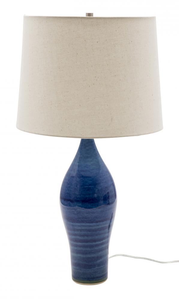Scatchard 27&#34; Stoneware Table Lamps in Blue Gloss
