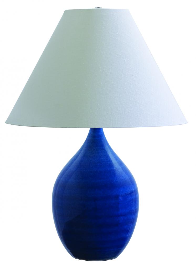 Scatchard 28&#34; Stoneware Table Lamps in Blue Gloss