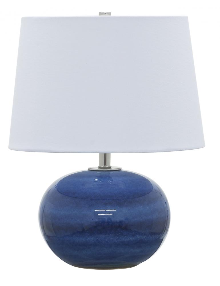 Scatchard 17&#34; Stoneware Table Lamps in Blue Gloss