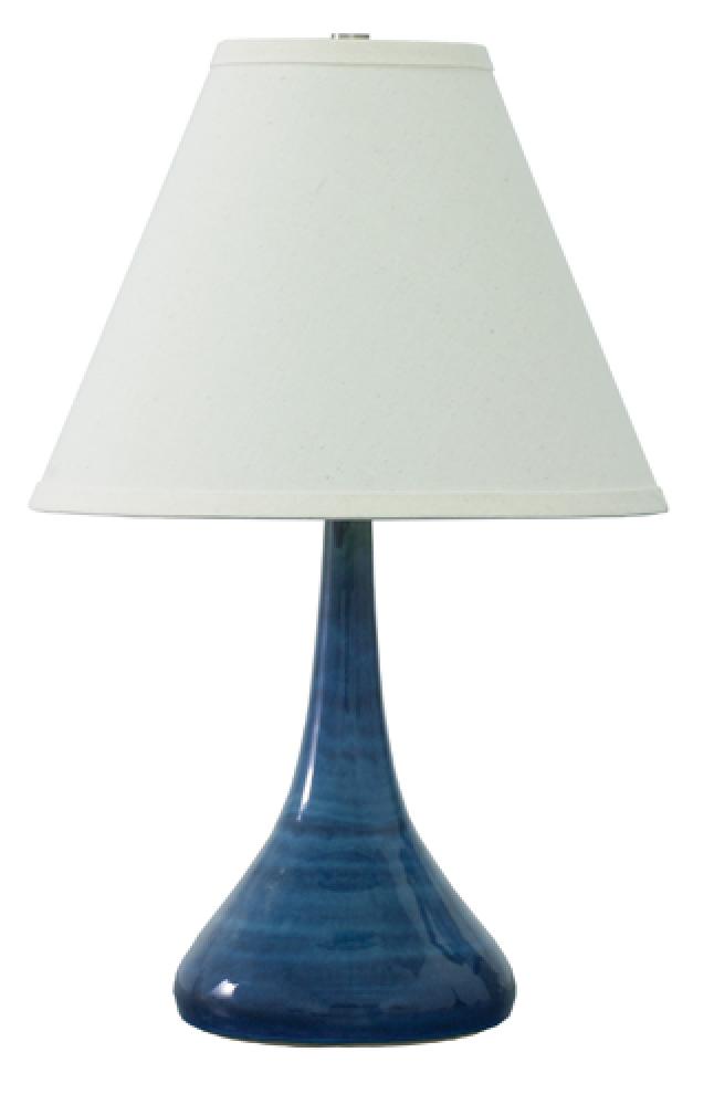 Scatchard 19&#34; Stoneware Table Lamps in Blue Gloss