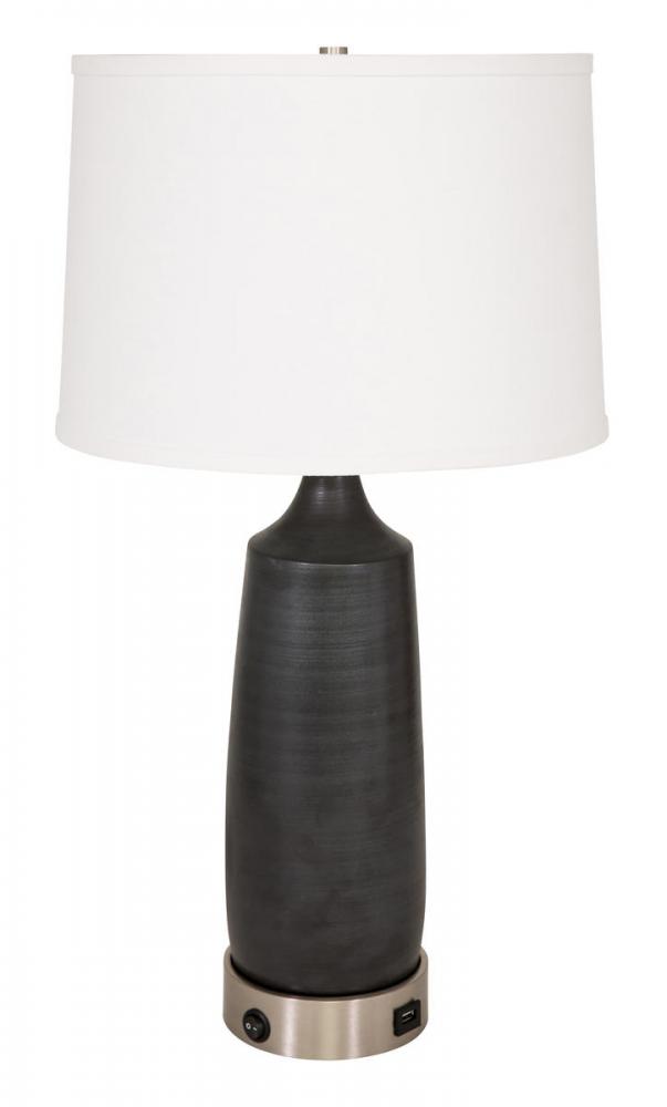 Scatchard Table Lamps with Sn Metal USB Base In Black Matte