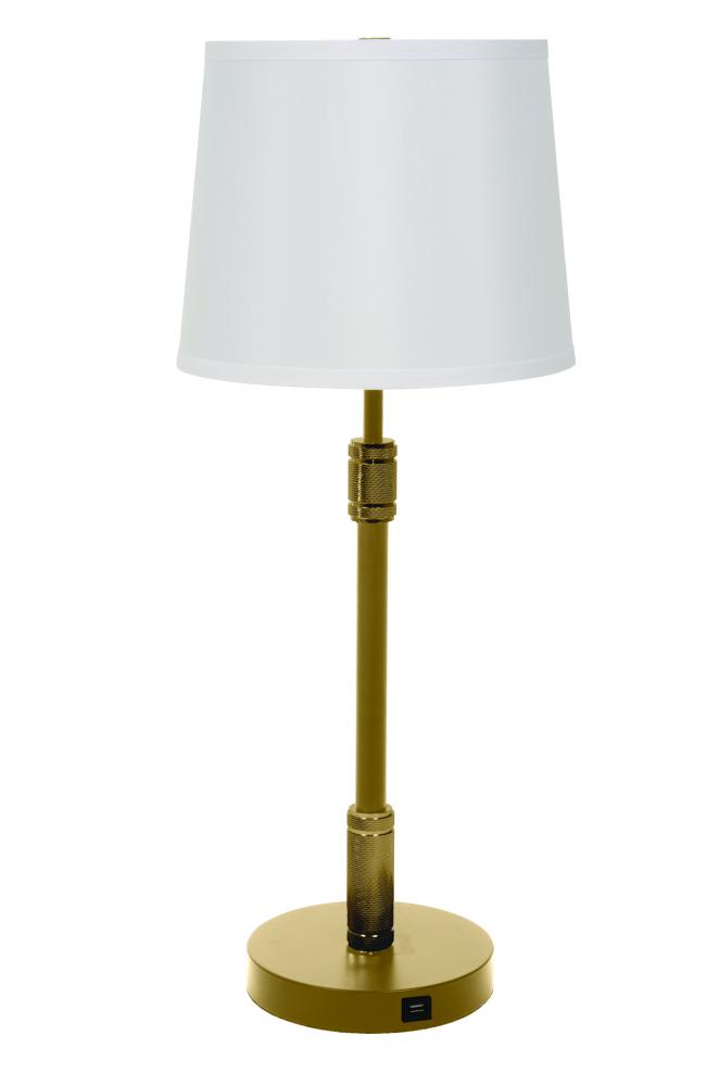 Killington Brushed Brass Table Lamp with USB Port and Hardback Shade