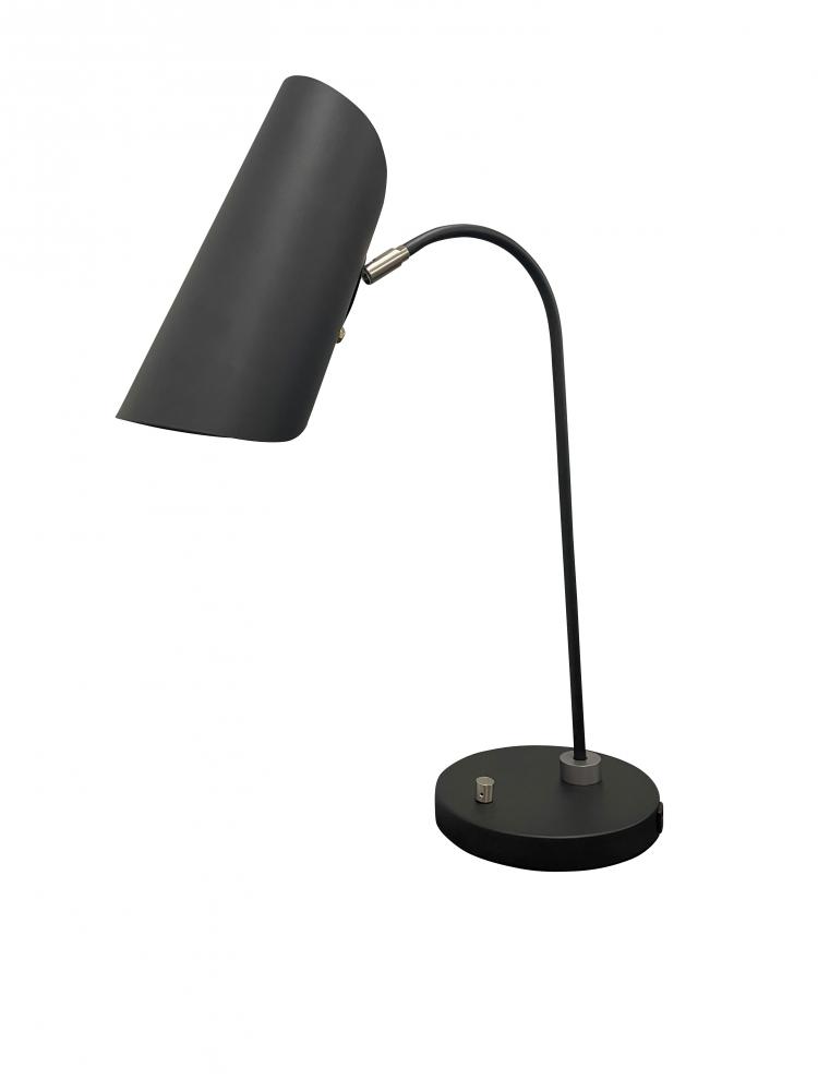 Logan Black/Satin Nickel Table Lamps with USB with Rolled Shade