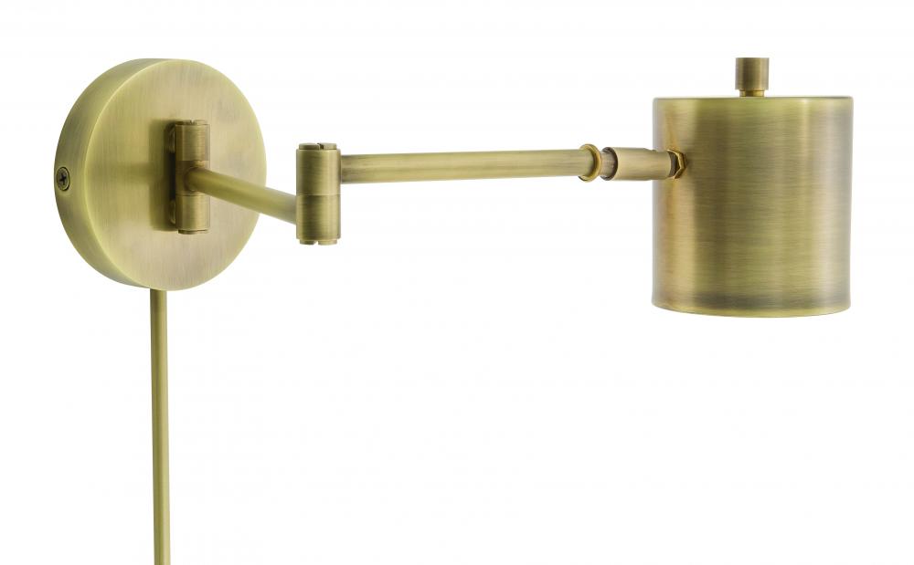 Morris Adjustable LED Wall Swings In Antique Brass