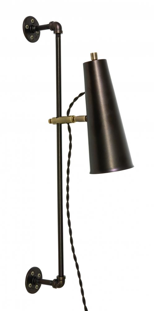 Norton Adjustable LED Wall Swings In Chestnut Bronze with Antique Brass Accents