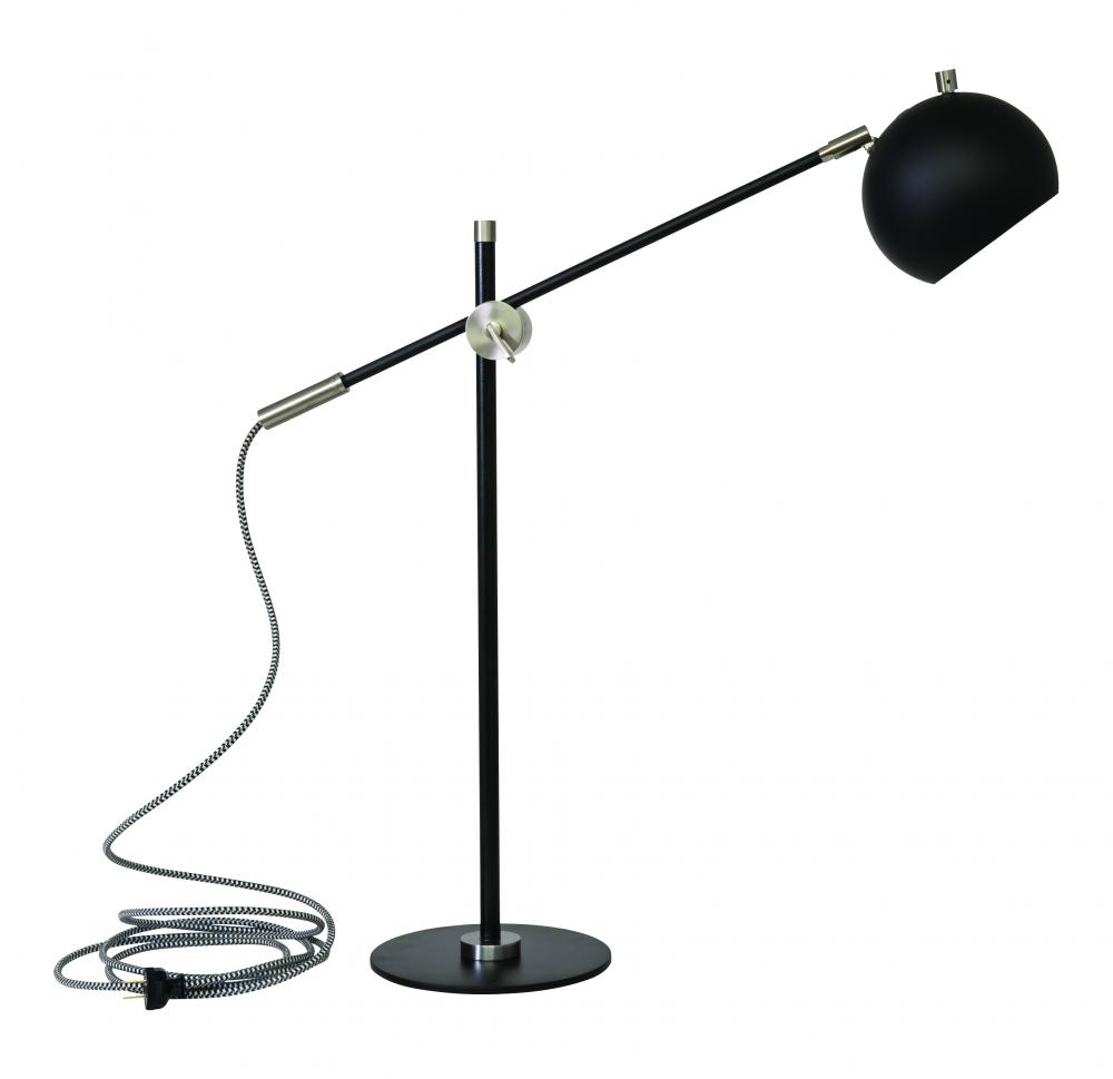 Orwell LED Counterbalance Table Lamps in Black with Satin Nickel Accents