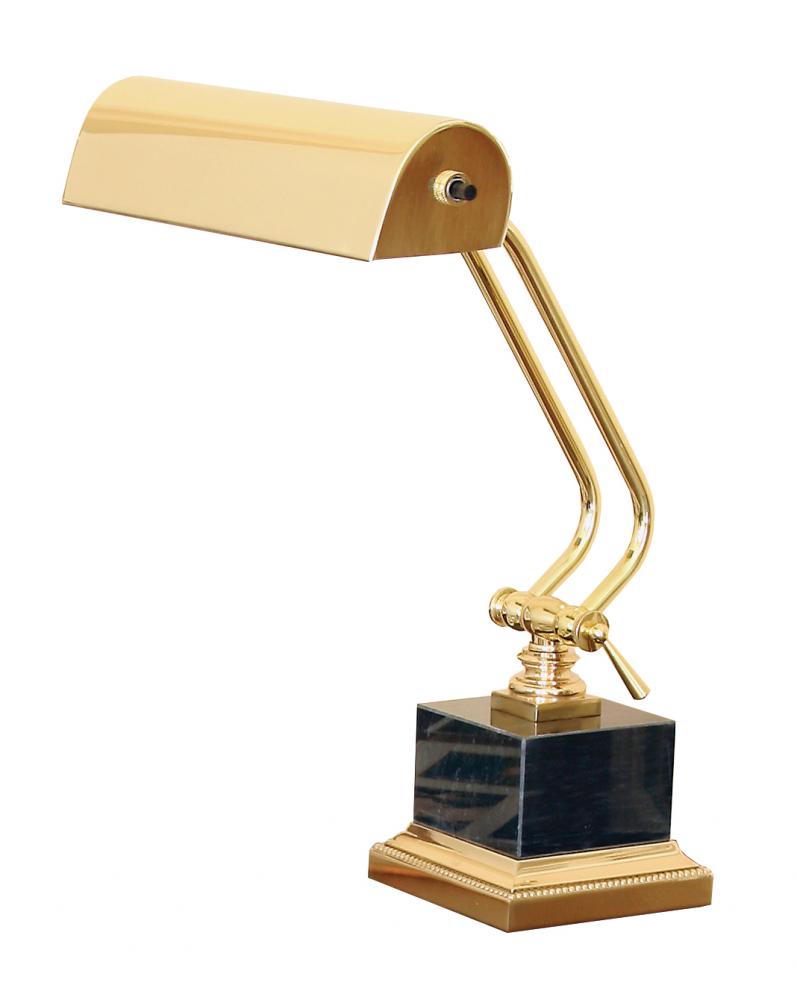 Desk/Piano Lamp 10&#34; In Polished Brass with Black Marble