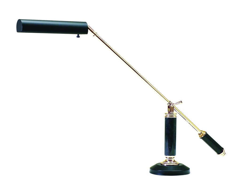 Counter Balance Polished Brass and Black Marble Piano and Desk Lamps