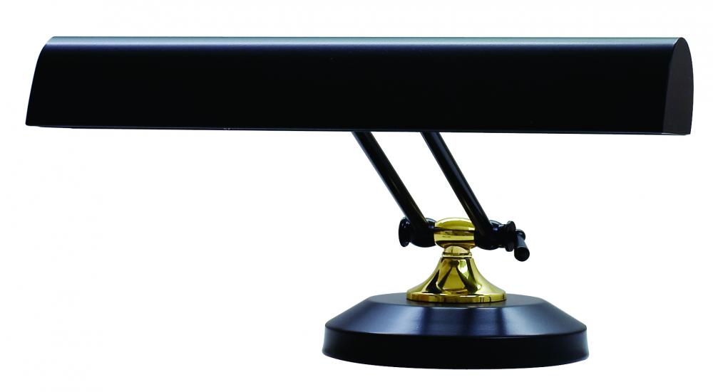 Upright Piano Lamp 14&#34; In Black with Polished Brass Accents