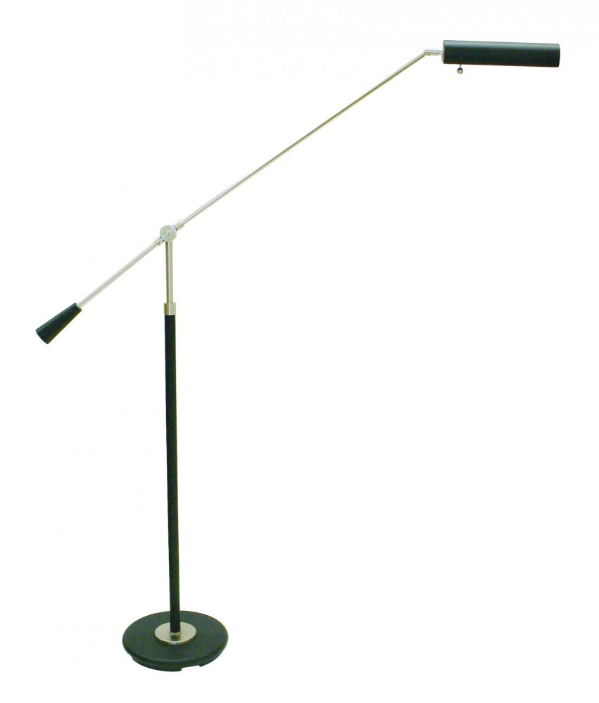 Grand Piano Counter Balance Floor Lamps in Black with Satin Nickel Accents