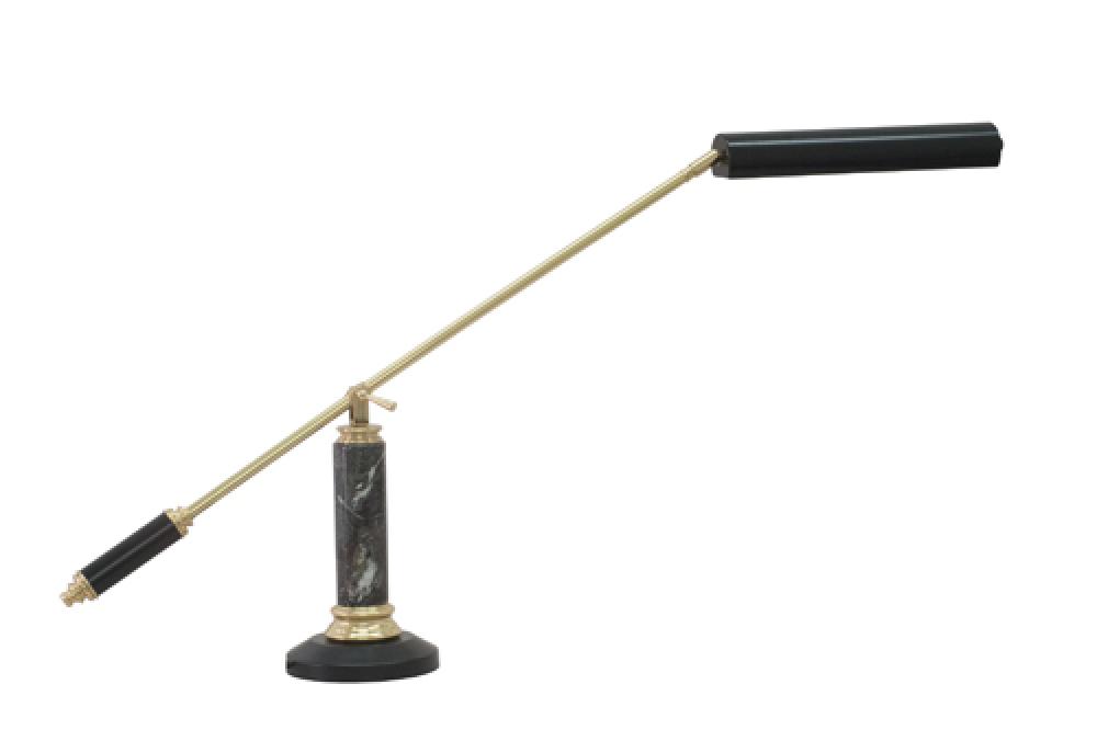 Counter Balance Polished Brass and Black Marble LED Piano and Desk Lamps