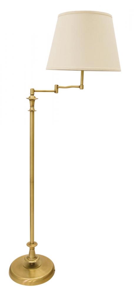Randolph Swing Arm Floor Lamps in Antique Brass