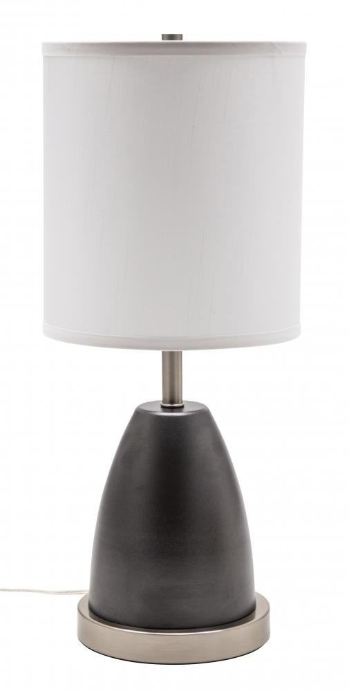 Rupert Table Lamp in Granite with Satin Nickel Accents and USB Port
