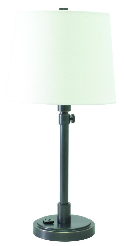 Townhouse Adjustable Table Lamps in Oil Rubbed Bronze with Convenience Outlet