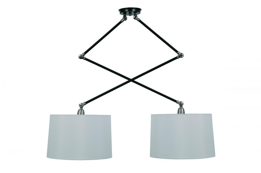 Uptown Double Adjustable Pendant Black/Satin Nickel