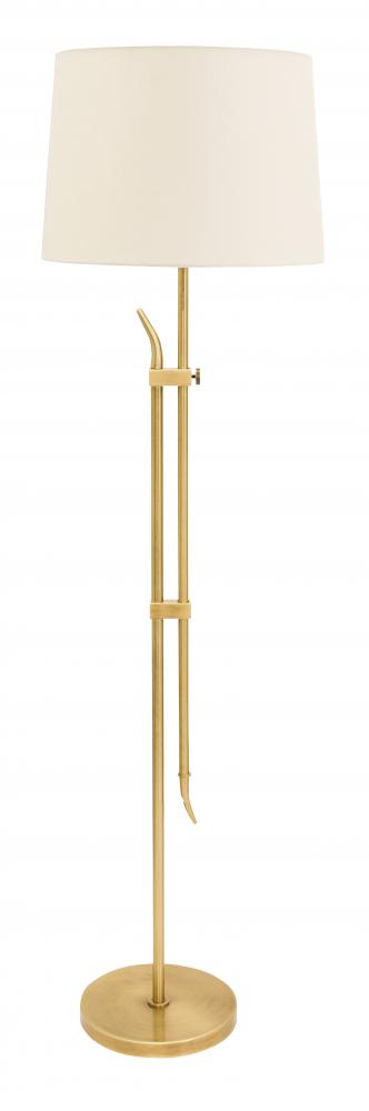 61&#34; Windsor Adjustable Floor Lamps in Antique Brass
