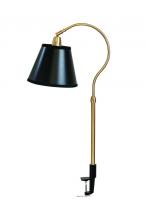 House of Troy AR404-WB/BLK - Aria Clip On Table Lamp Weathered Brass with Black Shade
