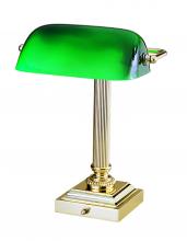 House of Troy DSK428-G61 - Shelburne Collection Polished Brass & Green Glass Lamp
