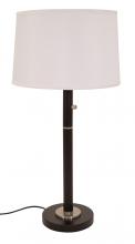 House of Troy RU750-BLK - Rupert Three Way Table Lamp in Black with Satin Nickel Accents and USB Port
