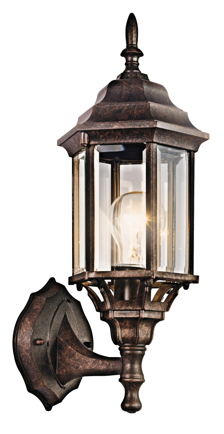 Chesapeake 17&#34; 1 Light Outdoor Wall Light with Clear Beveled Glass in Tannery Bronze
