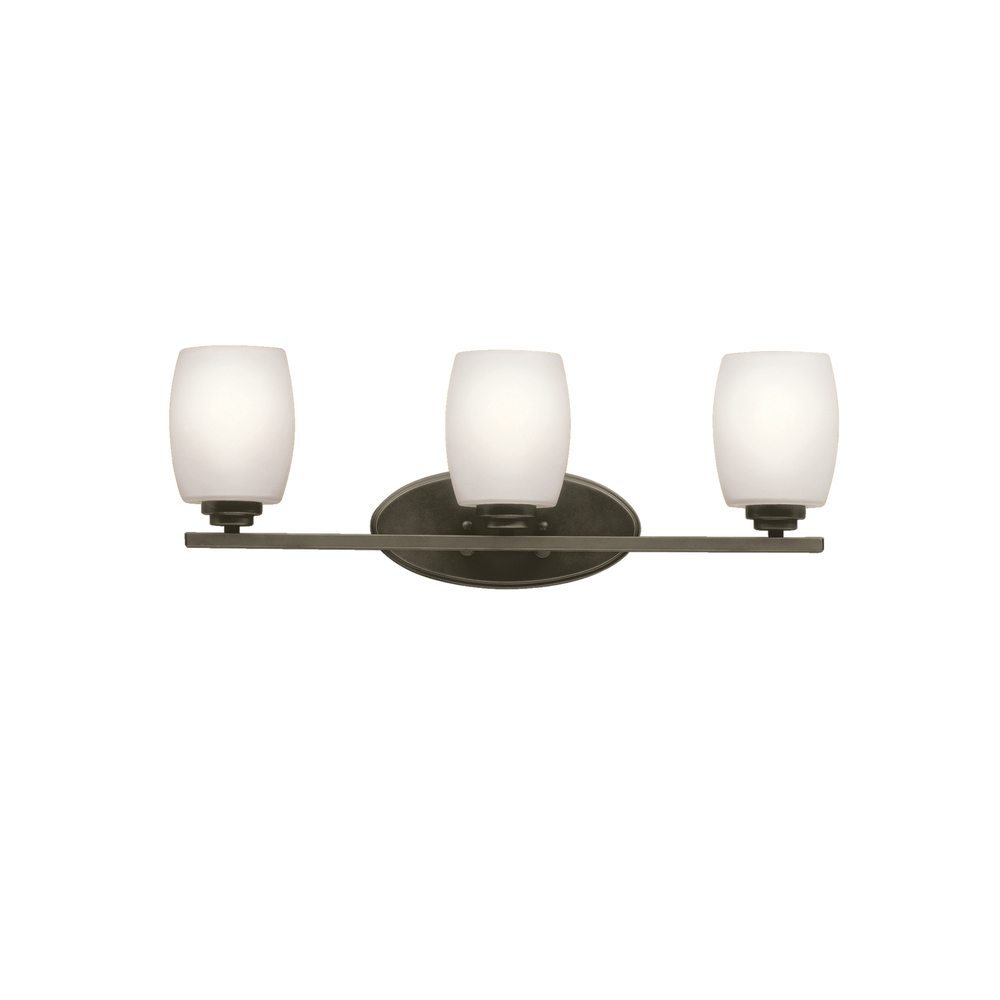 Eileen 24&#34; 3 Light Vanity Light with Satin Etched Cased Opal Glass in Olde Bronze®