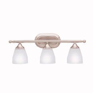 Ansonia 23&#34; 3 Light Vanity Light with Satin Etched Glass in Chrome