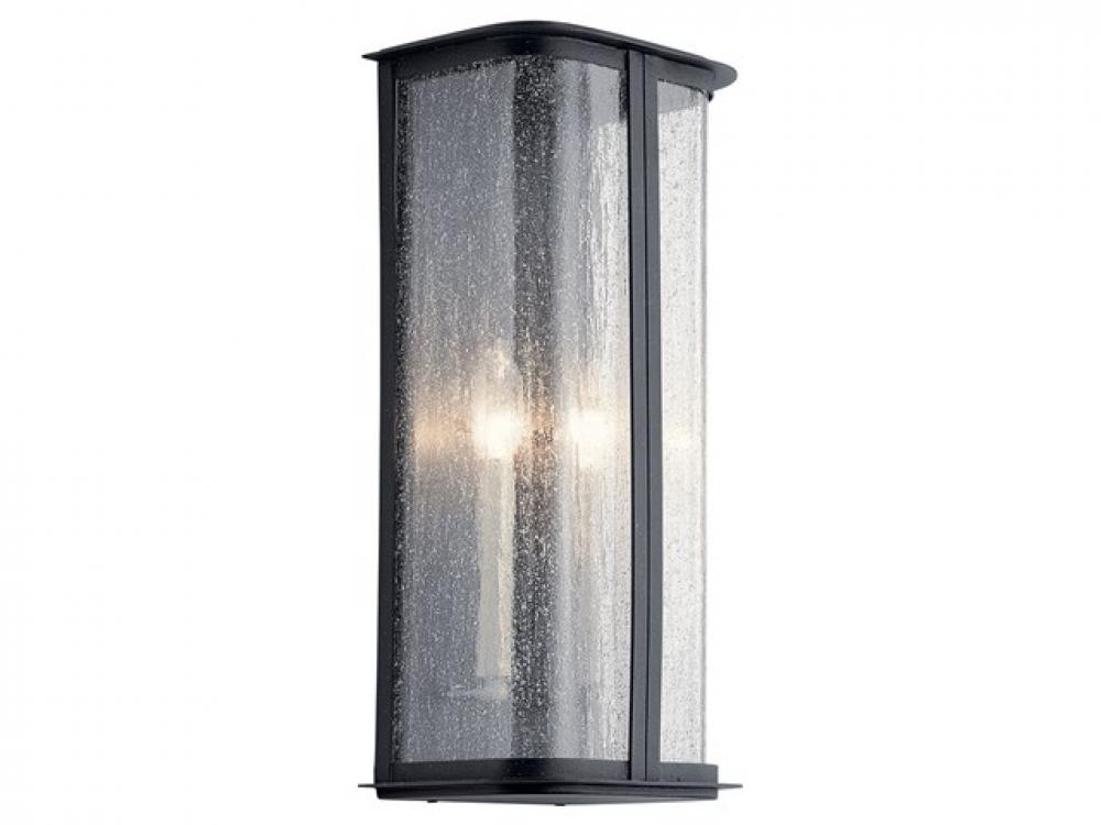 Timmin™ 18&#34; 1 Light Wall Light with Clear Seeded Glass and Distressed Black
