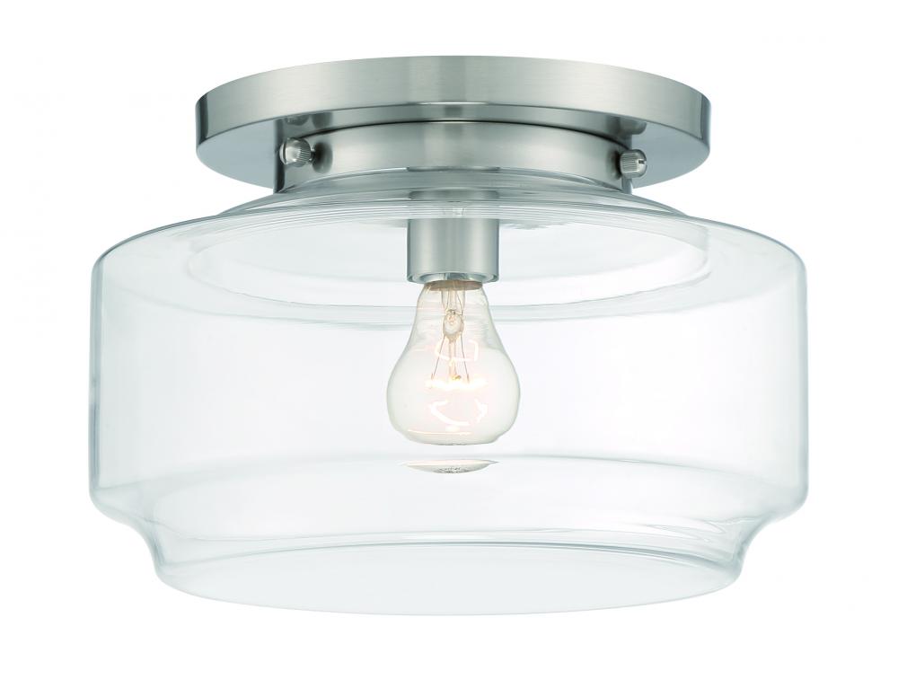 Peri 1 Light 12&#34; Flushmount in Brushed Polished Nickel